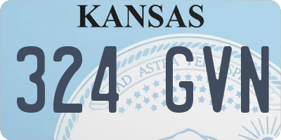 KS license plate 324GVN