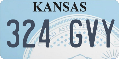 KS license plate 324GVY