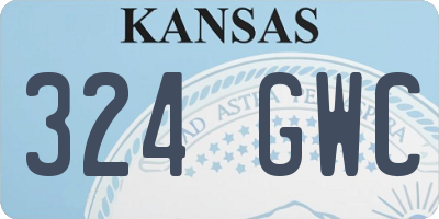 KS license plate 324GWC
