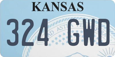 KS license plate 324GWD