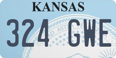 KS license plate 324GWE
