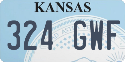 KS license plate 324GWF