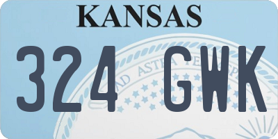 KS license plate 324GWK