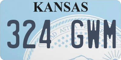 KS license plate 324GWM