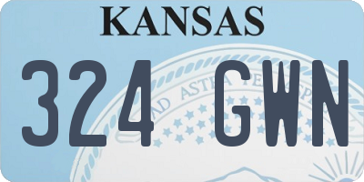 KS license plate 324GWN