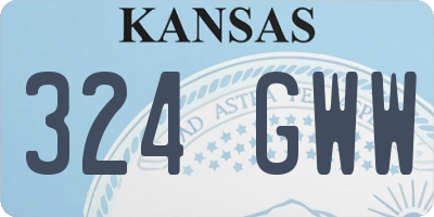 KS license plate 324GWW