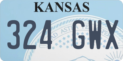 KS license plate 324GWX
