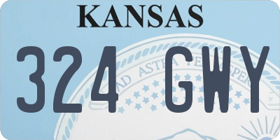 KS license plate 324GWY