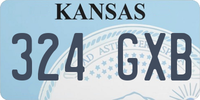 KS license plate 324GXB