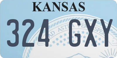 KS license plate 324GXY