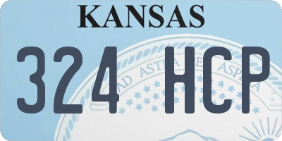 KS license plate 324HCP