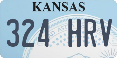 KS license plate 324HRV
