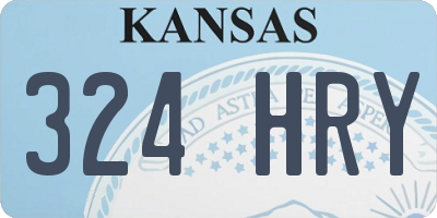 KS license plate 324HRY