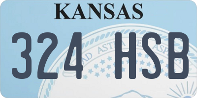 KS license plate 324HSB