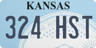 KS license plate 324HST