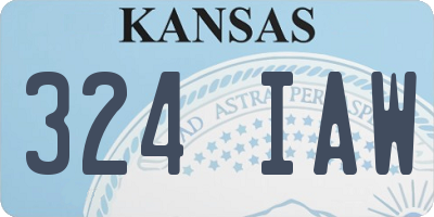 KS license plate 324IAW