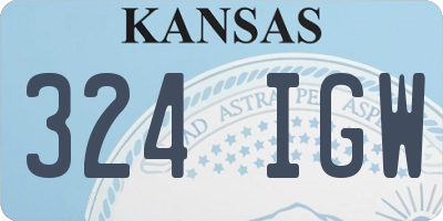KS license plate 324IGW