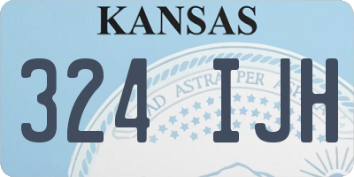KS license plate 324IJH