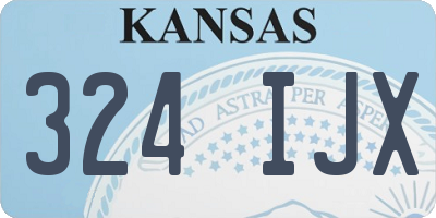 KS license plate 324IJX