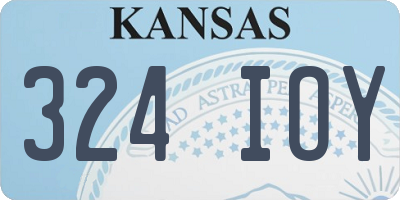 KS license plate 324IOY