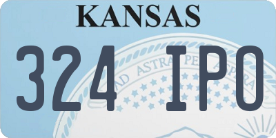 KS license plate 324IPO