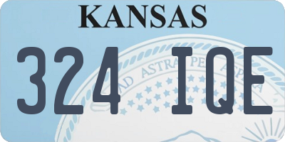 KS license plate 324IQE