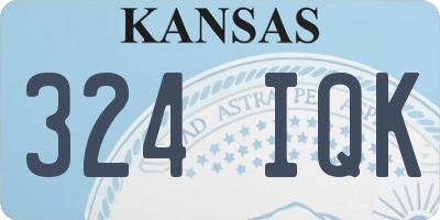 KS license plate 324IQK