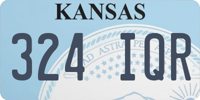 KS license plate 324IQR