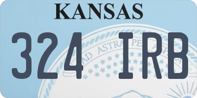KS license plate 324IRB