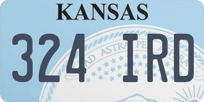 KS license plate 324IRD