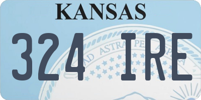 KS license plate 324IRE