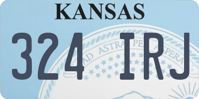 KS license plate 324IRJ