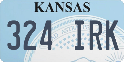 KS license plate 324IRK