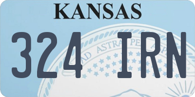 KS license plate 324IRN