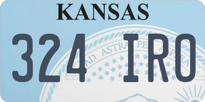 KS license plate 324IRO