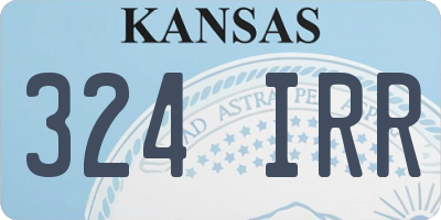 KS license plate 324IRR