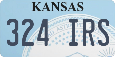 KS license plate 324IRS