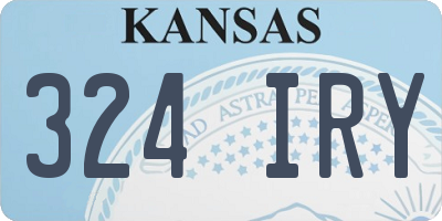 KS license plate 324IRY