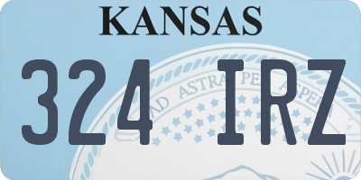 KS license plate 324IRZ
