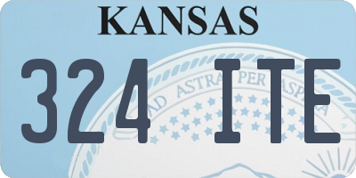 KS license plate 324ITE