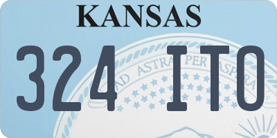 KS license plate 324ITO