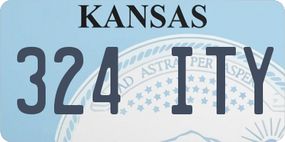 KS license plate 324ITY