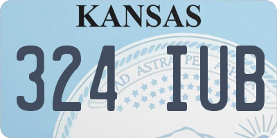 KS license plate 324IUB