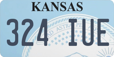 KS license plate 324IUE