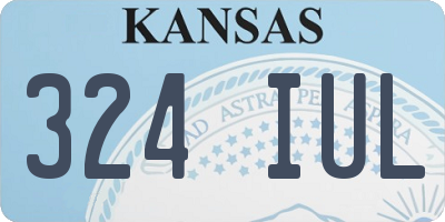 KS license plate 324IUL