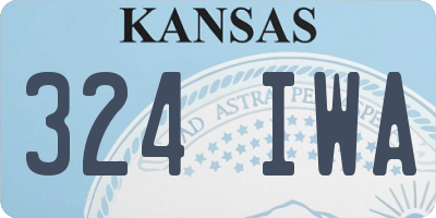 KS license plate 324IWA