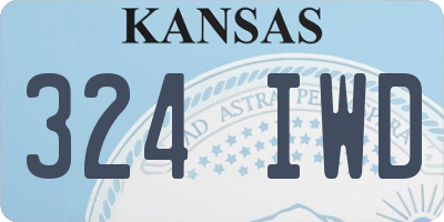 KS license plate 324IWD