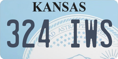 KS license plate 324IWS