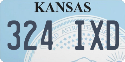 KS license plate 324IXD