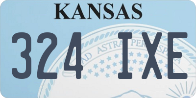 KS license plate 324IXE